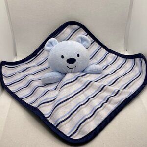 George Lovey Plush Security Baby Blanket Bear Blue Stripes Walmart